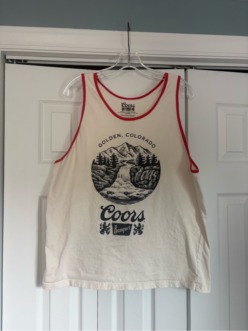 Coors Golden Colorado Cream Tank Top with Red Trim